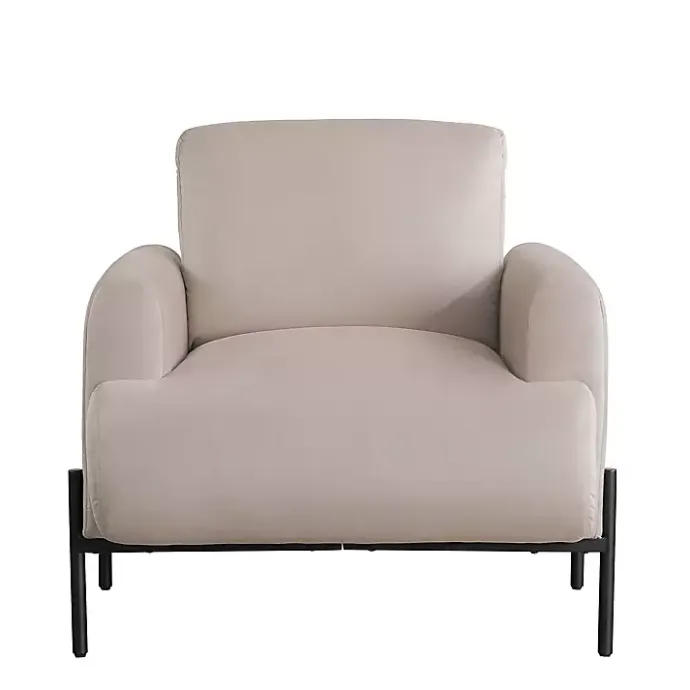 Clearance Kirklands Home Taupe Velvet Upholstered Knox Accent Chair Tan