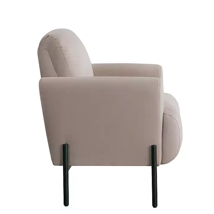 Clearance Kirklands Home Taupe Velvet Upholstered Knox Accent Chair Tan
