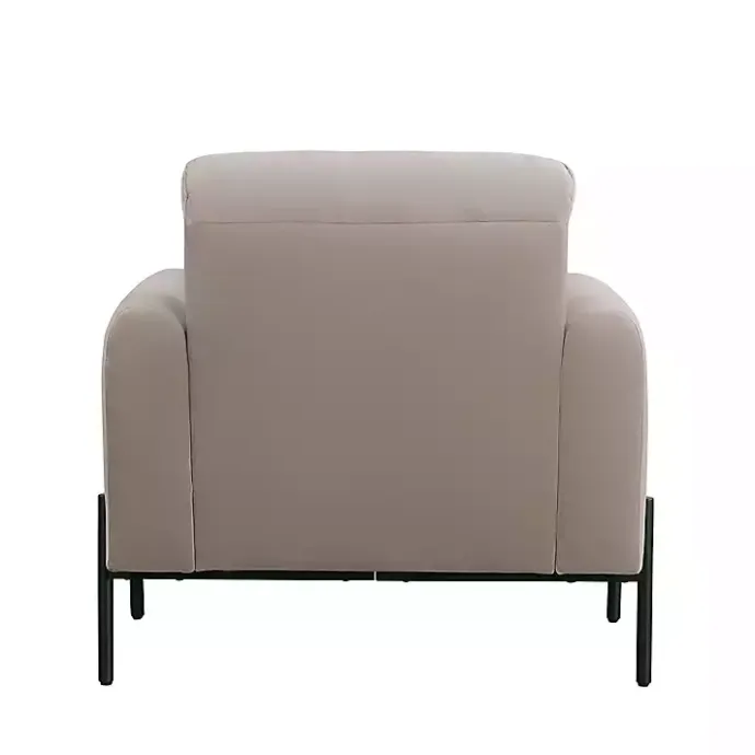 Clearance Kirklands Home Taupe Velvet Upholstered Knox Accent Chair Tan