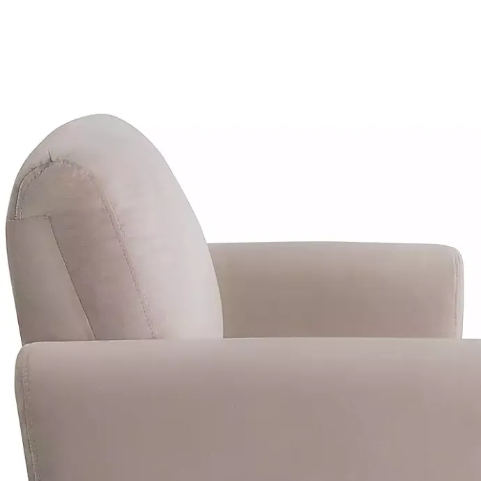 Clearance Kirklands Home Taupe Velvet Upholstered Knox Accent Chair Tan