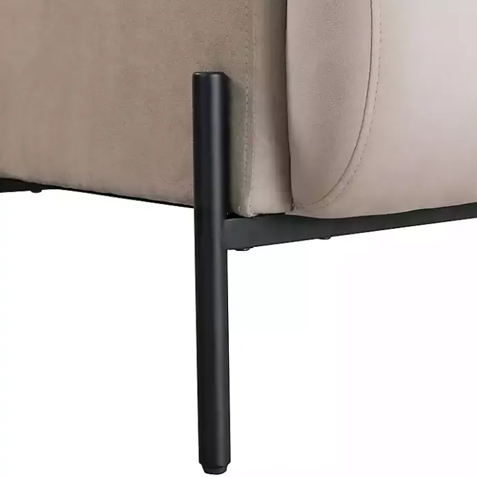 Clearance Kirklands Home Taupe Velvet Upholstered Knox Accent Chair Tan