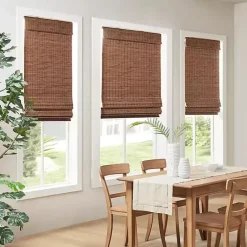 Kirklands Home Teak Bamboo Light Filtering Roman Shade, 27 in. Brown