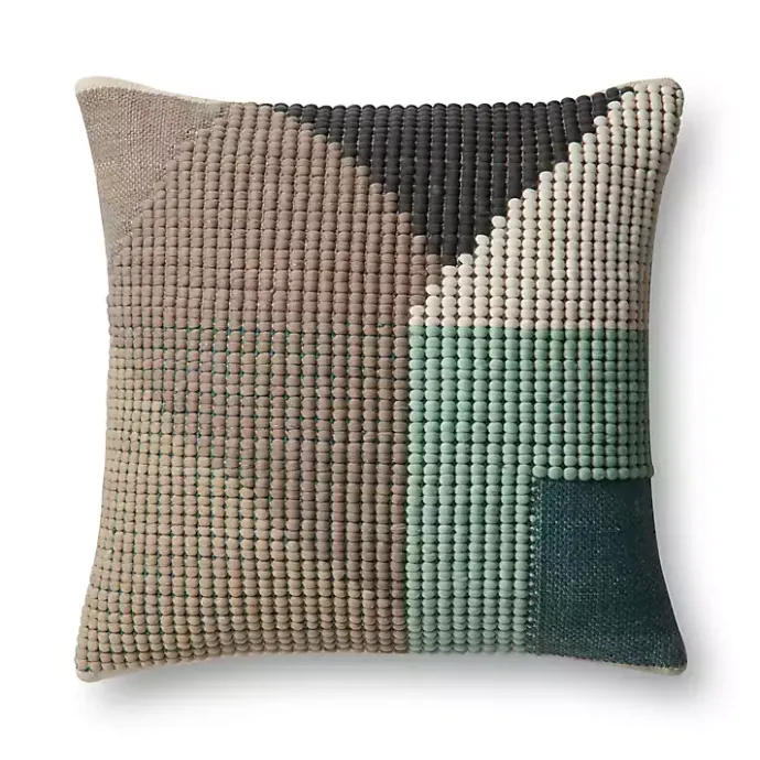 Hot Kirklands Home Teal and Brown Abstract Outdoor Pillow