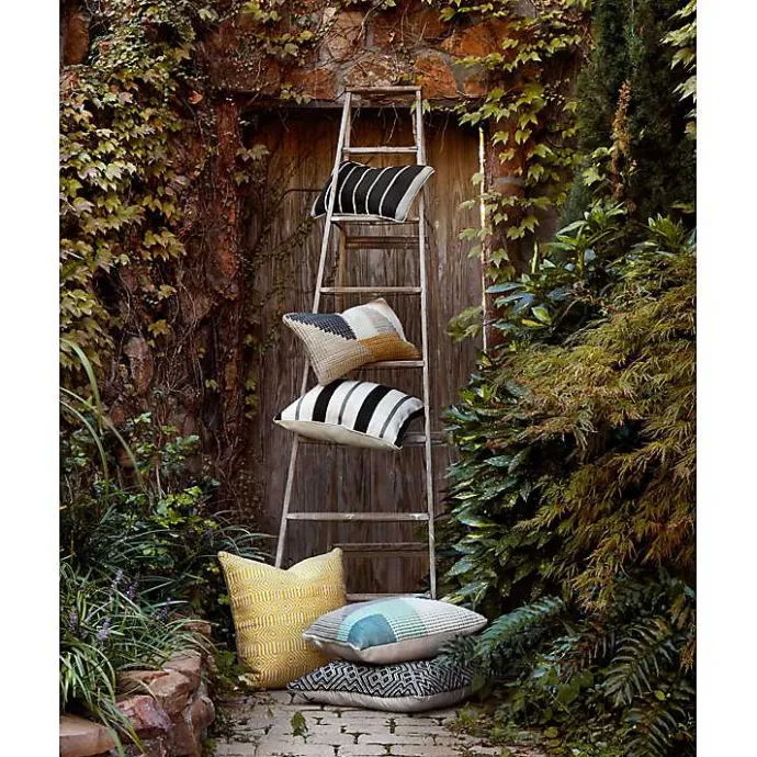 Hot Kirklands Home Teal and Brown Abstract Outdoor Pillow