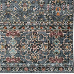Outlet Kirklands Home Teal and Ivory Grant Washable Area Rug, 5x7 Blue
