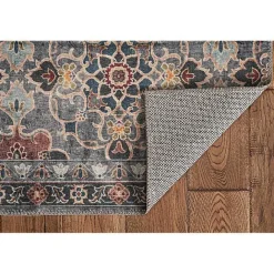 Outlet Kirklands Home Teal and Ivory Grant Washable Area Rug, 5x7 Blue