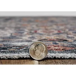 Outlet Kirklands Home Teal and Ivory Grant Washable Area Rug, 5x7 Blue