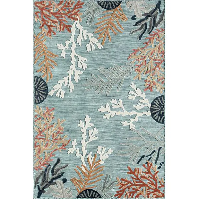 Discount Kirklands Home Teal Coral Reef Area Rug, 5x7 Blue