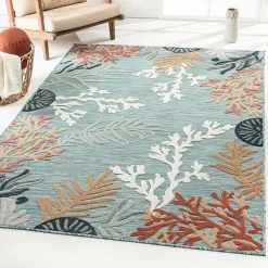 Discount Kirklands Home Teal Coral Reef Area Rug, 5x7 Blue