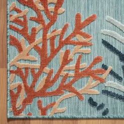 Discount Kirklands Home Teal Coral Reef Area Rug, 5x7 Blue
