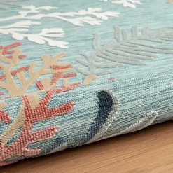 Discount Kirklands Home Teal Coral Reef Area Rug, 5x7 Blue