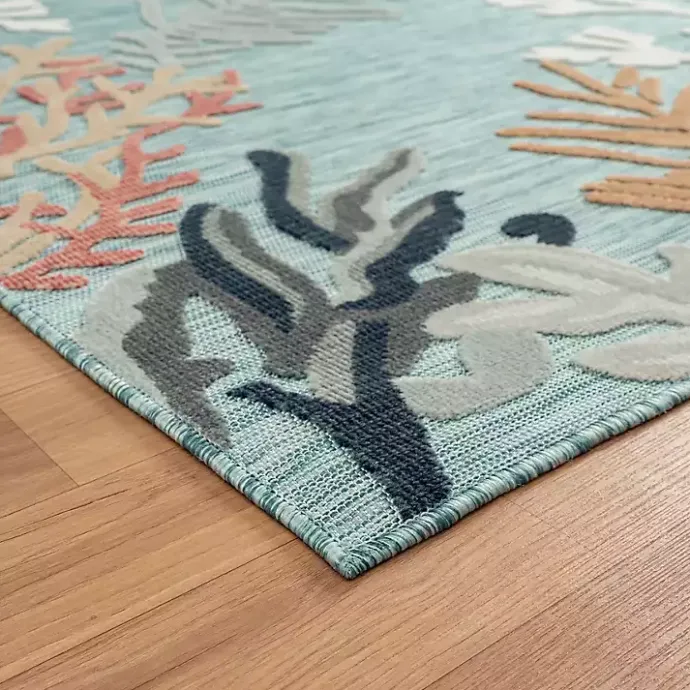 Discount Kirklands Home Teal Coral Reef Area Rug, 5x7 Blue