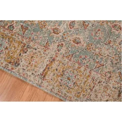 New Kirklands Home Teal Eaton Bordered Runner Blue