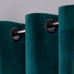 Sale Kirklands Home Teal Heavyweight Velvet Curtain Panel Set, 84 in.