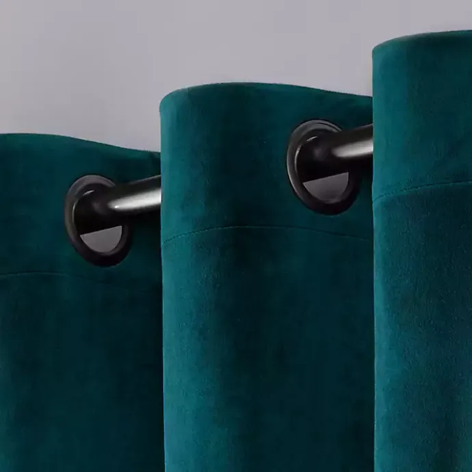 Sale Kirklands Home Teal Heavyweight Velvet Curtain Panel Set, 84 in.