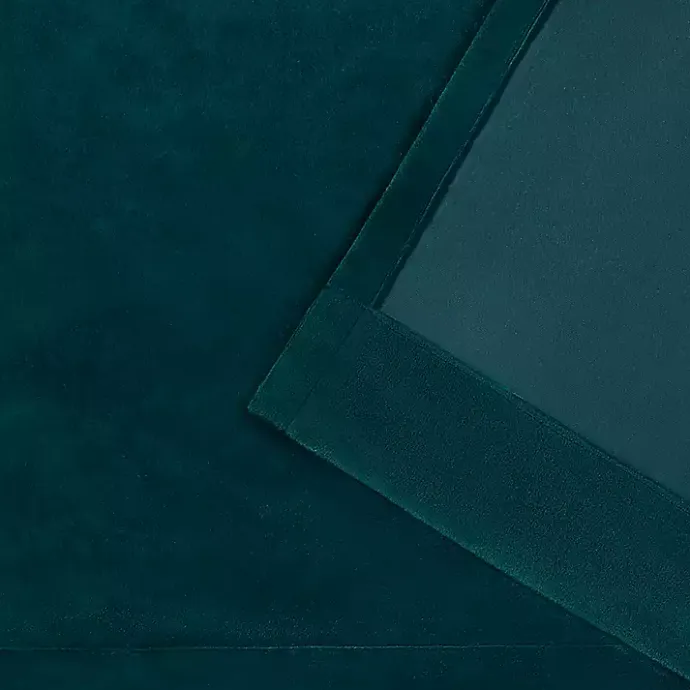 Sale Kirklands Home Teal Heavyweight Velvet Curtain Panel Set, 84 in.