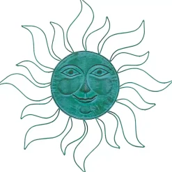 Best Kirklands Home Teal Metal Sun Face Wall Plaque Blue