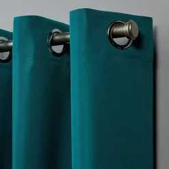 New Kirklands Home Teal Nicole Outdoor Curtain Panel Set, 96 in. Blue