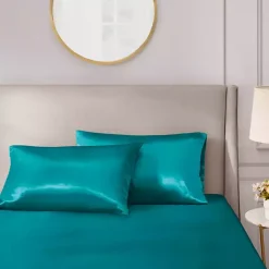 Discount Kirklands Home Teal Satin King 2-pc. Pillow Case Set Blue