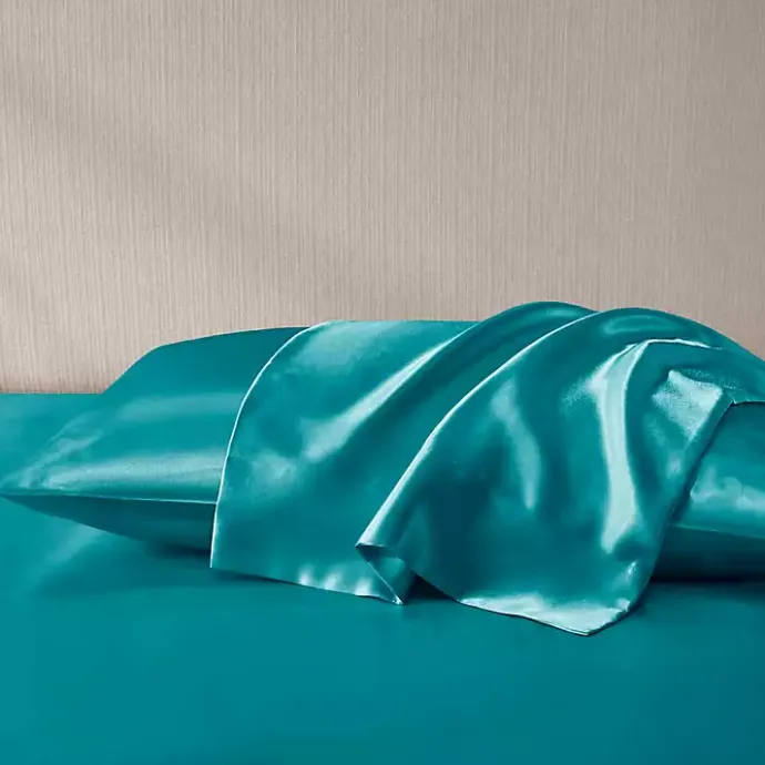 Discount Kirklands Home Teal Satin King 2-pc. Pillow Case Set Blue
