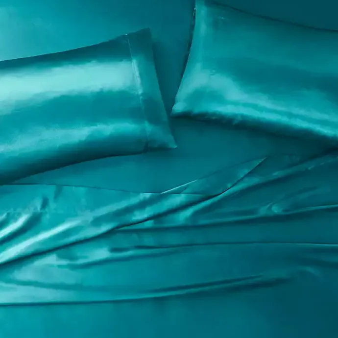 Sale Kirklands Home Teal Satin Standard 2-pc. Pillow Case Set Blue