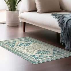 Clearance Kirklands Home Teal Seraz Washable Area Rug, 3x5