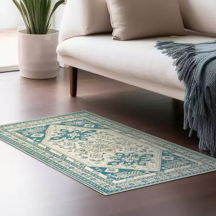 Clearance Kirklands Home Teal Seraz Washable Area Rug, 3x5