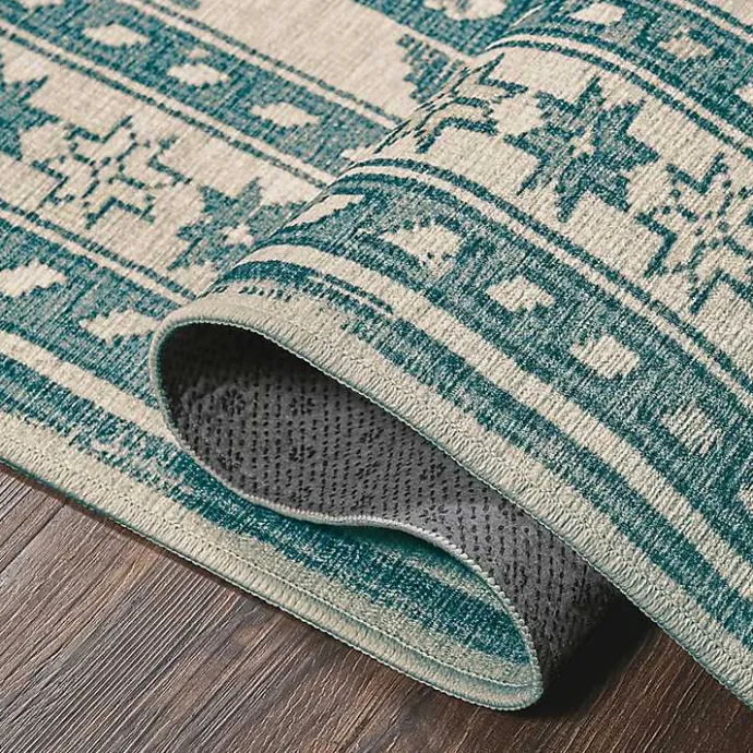 Clearance Kirklands Home Teal Seraz Washable Area Rug, 3x5