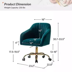Discount Kirklands Home Teal Velvet Swivel Jacyln Office Chair Blue