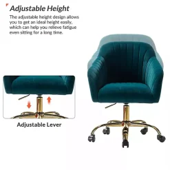 Discount Kirklands Home Teal Velvet Swivel Jacyln Office Chair Blue