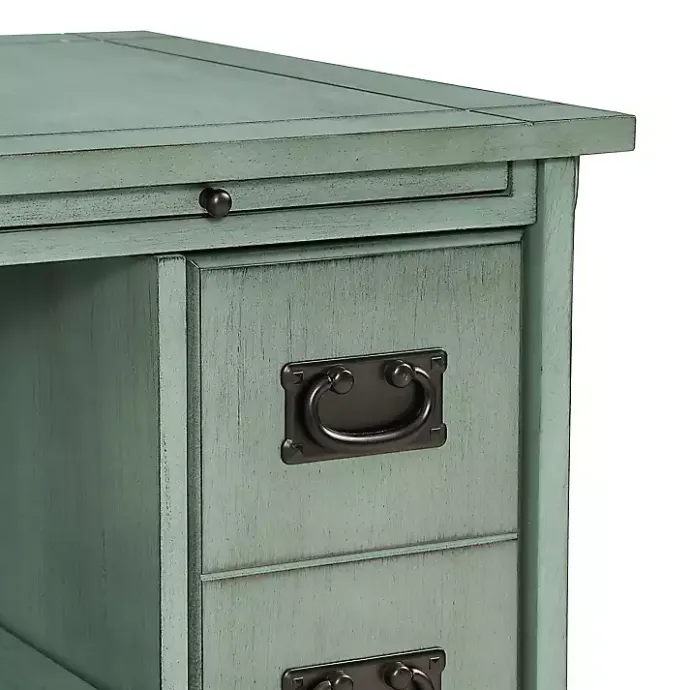 Best Kirklands Home Teal Wood Parnell Storage Accent Table