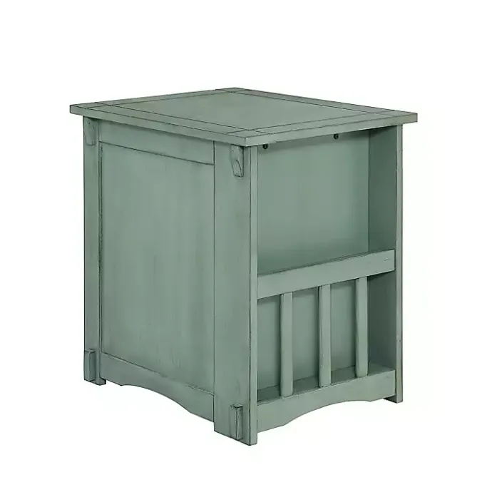Best Kirklands Home Teal Wood Parnell Storage Accent Table