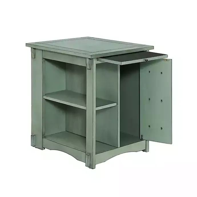 Best Kirklands Home Teal Wood Parnell Storage Accent Table