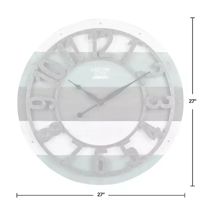 Online Kirklands Home Teal Wood Plank Wall Clock Blue