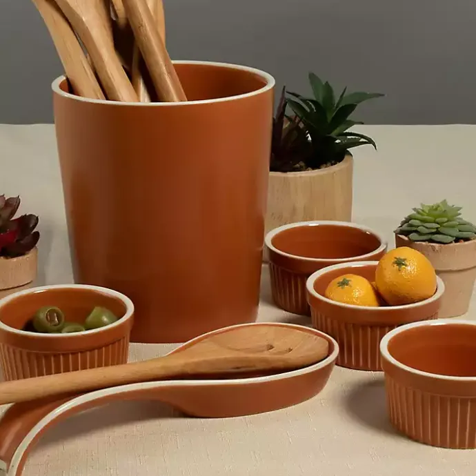 Sale Kirklands Home Tempo Terracotta 6-pc. Countertop Accessory Set Brown