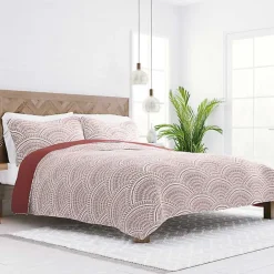 New Kirklands Home Terra Scalloped Reversible 3-pc. Queen Quilt Set