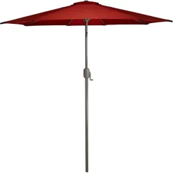 Outlet Kirklands Home Terracotta 8 ft. Hand Crank Tilt Umbrella Red
