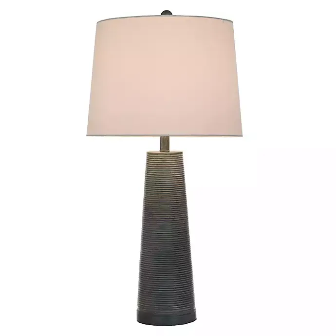 Hot Kirklands Home Textured Denim Blue Tapered Table Lamp White