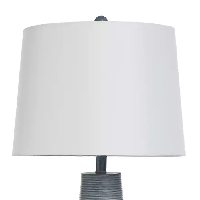 Hot Kirklands Home Textured Denim Blue Tapered Table Lamp White