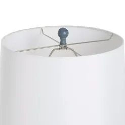 Hot Kirklands Home Textured Denim Blue Tapered Table Lamp White