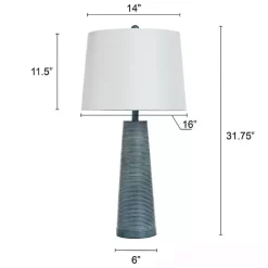 Hot Kirklands Home Textured Denim Blue Tapered Table Lamp White