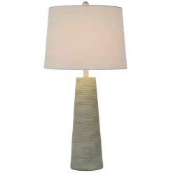 Outlet Kirklands Home Textured Light Blue Tapered Table Lamp White