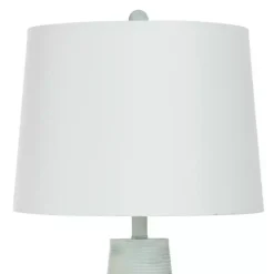 Outlet Kirklands Home Textured Light Blue Tapered Table Lamp White