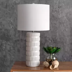 Discount Kirklands Home Textured Ceramic Table Lamp White