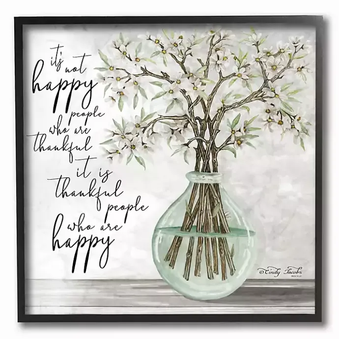Online Kirklands Home Thankful People who are Happy Framed Art Print Gray