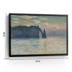 Clearance Kirklands Home The Cliff-Etretat, Sunset Framed Canvas Art Print Blue