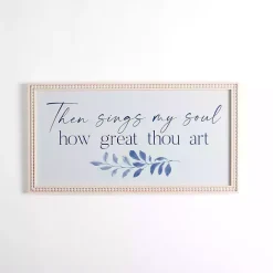 Kirklands Home Then Sings My Soul Blue Framed Wall Plaque