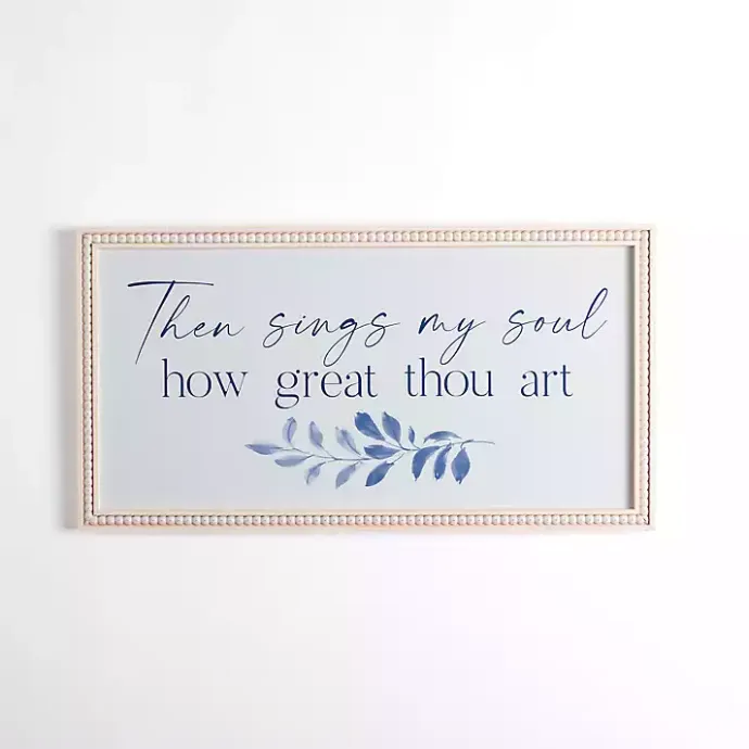 Kirklands Home Then Sings My Soul Blue Framed Wall Plaque