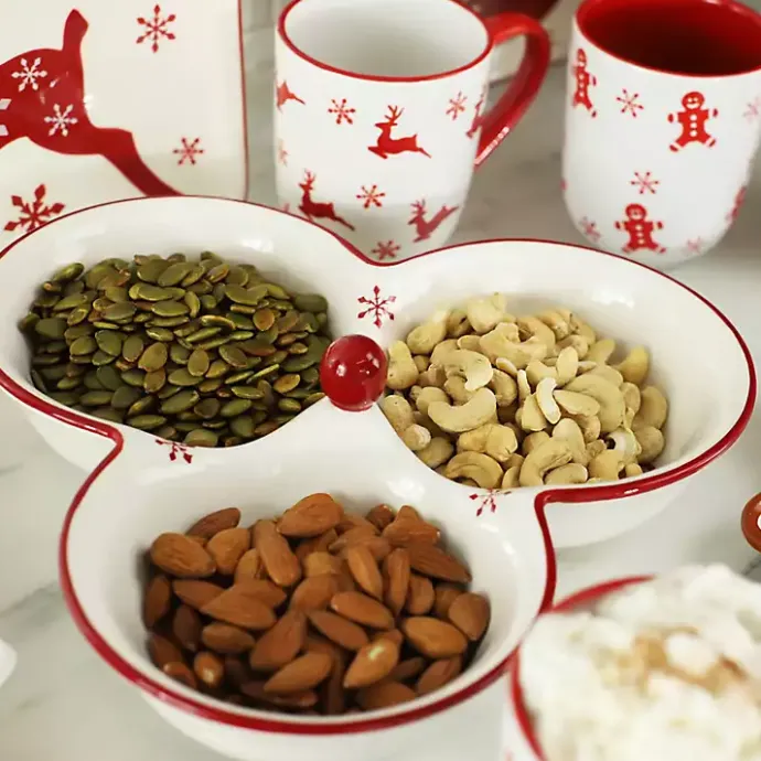Sale Kirklands Home Three-Section Christmas Serving Platter