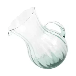 Kirklands Home Tilted Ribbed Glass Pitcher Clear